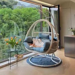 야외 그네 의자 흔들 그물 해먹 스윙 체어 발코니 행잉 라탄 베란다 독서 수유 낮잠 소파