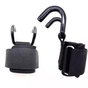프리미엄 리프팅 웨이트 스트랩 금속 밴드 무게추 지지대 역도 메탈릭 후크 2개