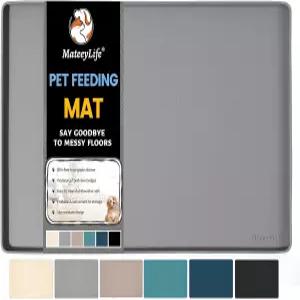 바닥용 MateeyLife 개 및 고양이 사료 매트 식수용 논슬립 보울 가장자리가 올라간 지저분한 음주자를 위한