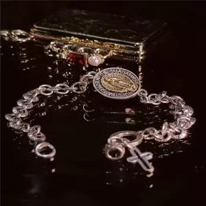 가톨릭 목걸이 은 십자가 천주교성물 과달루페성모상 보석팔찌