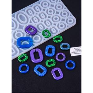 에폭시 수지에 대한 귀걸이 펜던트 실리콘 몰드 DIY 키 체인 목걸이 매력 수지 쥬얼리 만들기