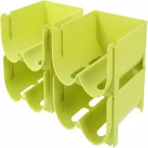 니양글 4pcs 스태커블 와인 랙 및 소다 캔 정리함 주방 팬트리 음료 디스플레이용 플라스틱 냉장고 보관