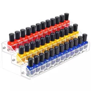 FFowcye 아크릴 네일 폴리쉬 정리함 랙 3단 페인트 및 보관 선반 타투 잉크 선글라스 에센셜 오일 젤 위한