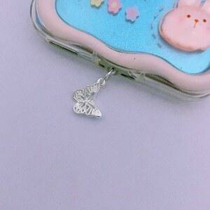 나비 금속 폰 먼지 방지 플러그 ( 타입C 충전 포트용) 액세서리 장식 펜던트