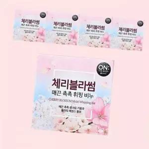 엘지생활건강 온더바디 촉촉 휘핑비누 세안비누 90gx5개 체리블라썸 4393352