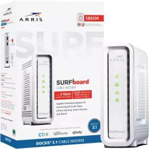 ARRIS SURFboard SB8200 DOCSIS 3.1 멀티 기가 케이블 모뎀 2 - 1Gbps 이더넷 포트 Xfinity Cox Spectrum과