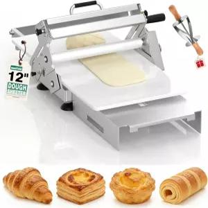 원트조인 접이식 도우 시터 12인치 - 상업용 수동 머신 0-25MM 조절 가능한 두께 설정 24인치 x 보드