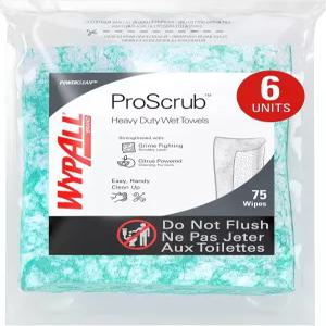 WypAll PowerClean ProScrub 헤비 듀티 물티슈 91367 듀얼 액션 클리닝 대형 9.5인치 x 12인치 리필 전용