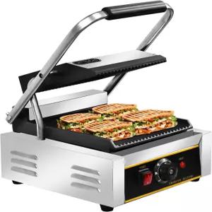 HTTSICI 상업용 파니니 프레스 - 1800W 전기 샌드위치 그릴 논스틱 코팅 및 조절 가능한 온도 포함 x 9