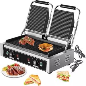 컬리스트라 커머셜 듀얼 헤드 파니니 그릴 3400W 전기 샌드위치 파니 메이커 50-300°C 120-570 F