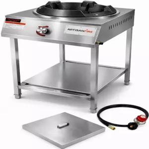 전문가용 스테인리스 보텍스 웍 레인지 싱글 버너 상업용 야외 프로판 스토브 - 220 000 BTU로 고온 볶음