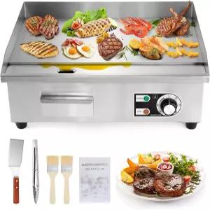 다이나 리빙 상업용 전기 그릴 22인치 플랫 탑 조리대 3000W 스테인리스 스틸 논스틱 122°F-572°F 온도