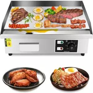 주비 상업용 전기 그릴 22인치 110V 테판야키 플랫 탑 철 논스틱 쿠킹 플레이트가 있는 3000W 카운터탑