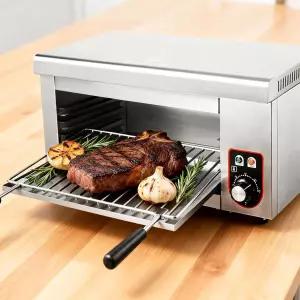 상업용 치즈 멜터 도롱뇽 브로일러 1500W 전기 히터 가열 그릴 120-570°F 급속 조리대 라클레트 용융 오븐