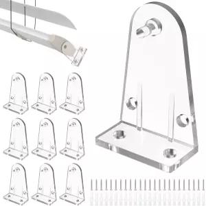 MarRTEUM 12개 1인치 홀드 다운 브래킷 클리어 컬러 플라스틱 블라인드 하단 레일 클립 후크 홀더 하이