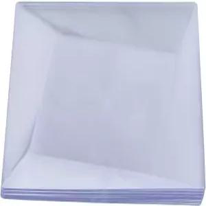 파티 에센셜 20캔 하드 플라스틱 6.5인치 트위스트 스퀘어 디저트/애피타이저 접시 투명