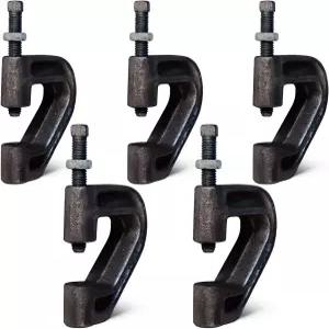 3/8인치 로드 맥스 하중 400파운드 코팅 다리미(5PK) 블랙용 하이크래프트 PCLMPPL38-5 헤비 듀티 산업용