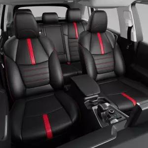 2019-2025 토요타 RAV4 액세서리(블랙+레드 카본 파이버)를 위한 카시트 프로텍터 교체와 호환되는 시푸