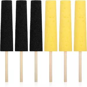 스틱이 있는 점토용 시머루 6PCS 도자기 스펀지 재사용 가능한 2가지 색상 조각용 다듬기 모양 및 마감