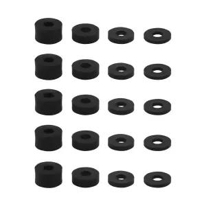 YHXiXi 60PCS 4사이즈 블랙 원형 솔리드 고무 부싱 M6.5 내마모성 하드웨어 조명 설치 산업용 자동차