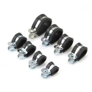 10pcs urable 고무 라이닝 P 패스너 금속 파이프 케이블 장착 호스 고정 하드웨어 클립 전기 배선 클램프