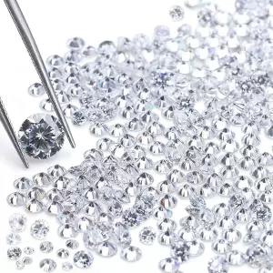 1.1mm 1000개 CZ 지르콘 5A 원형 기계 절단 흰색 큐빅 느슨한 스톤 합성 우수 주얼리 제작용