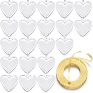 20PCS 벌크 클리어 아크릴 장식 - DIY 공예 프로젝트 및 결혼식 파티 6CM 충전식 플라스틱 크리스마스 볼