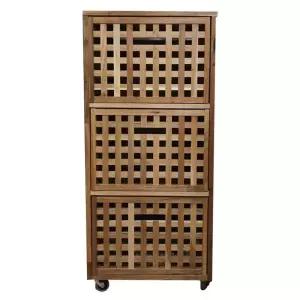 원목 욕실 수납장 바퀴 달린 카페 인테리어 소품 대형