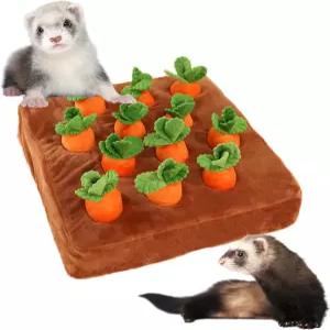 푸멕스페 페럿 먹이 찾기 장난감 참신한 당근 스너플 매트 인터랙티브 애완동물 간식 강화 작은 토끼