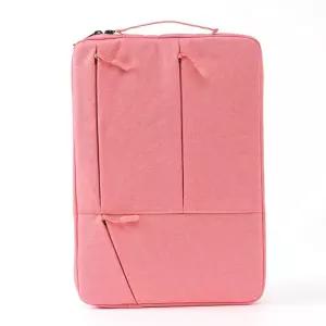 노트북 파우치 손잡이 가방 커버 (핑크) (39x27cm)