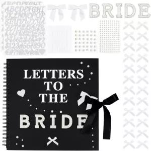 글래스윈즈 더 브라이드 스크랩북 키트 12 X 인치 웨딩 메모리 북 DIY 빈 종이 사진 앨범 진주 스티커