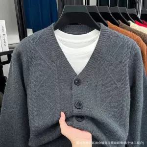 엘럽 남자 브이넥 니트 가을 신상 도톰 카디건 다이아 캐주얼 원템3