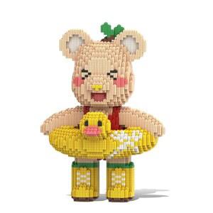 훌리데이 수영 링 베어 브릭 마이크로 빌딩 블록(4300개), 베어브릭 세트 크리에이티브 홈 & 오피스 장식, 성인 및 소년 소녀를 위한 선물