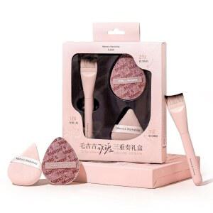 모모의 워크샵 로지 리버리 트리오 메이크업 에디 스펀지 브러시 세트 데님 로즈 U2013