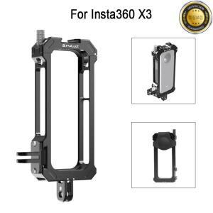 PULUZ 카메라 보호 프레임 Insta360 X3  X4용 메탈 케이지 리그 하우징 확장형 콜드 슈 베이스 및 삼각대
