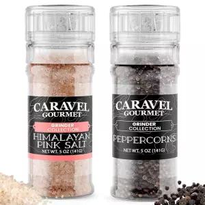 블랙 페퍼콘  히말라야 핑크 소금 그라인더 번들 시즈닝 마감 요리용 - 미 굵은 분쇄용 141.7g5온스 수동