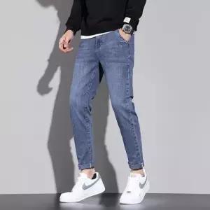 스콕 남성용 데님 그레이 청바지 스판 춘추 배기바지 스키니진 블루 JEN3