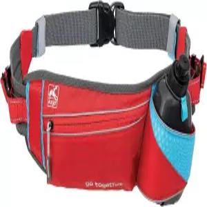 쿠르고의 트레일 러닝 벨트 - 반려견용 핸즈 프리 조절 가능한 반사형 조깅 장비 퀵 액세스 파우치 BPA