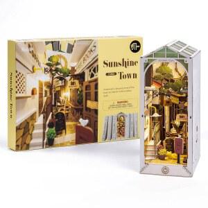 RoLife LED 책 Nook 키트 장식 북엔드 스탠드-3D 나무 퍼즐 책꽂이 삽입 북누크룸 틴 걸스 여성 남성용