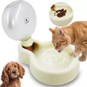 볼이 달린 반려견 휴대용 물병 - 16온스 대용량 야외 정수기 캠핑 하이킹 해변 여행 로드 트립 공원 산책