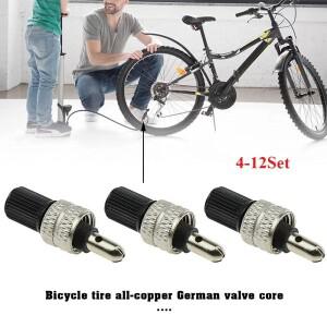 호환 4-12세트 자전거 밸브 코어 세트 (우드 던롭 더치 타이어 호환) 구리  실버 교체 부품 수리 도구용)