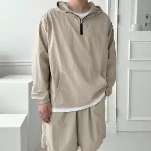 남자 봄 가을 데일리복 트레이닝 세트 긴팔 반바지