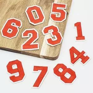 티셔츠리폼 열접착와펜 숫자 패치 빨강 세트 열접착패치 의류리폼 옷리폼 의류자수 와펜