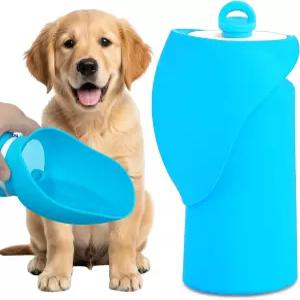 반려견용 물병 누수 방지 휴대용 경량 식품 등급 실리콘 야외 하이킹 캠핑용 접이식 여행용 반려동물