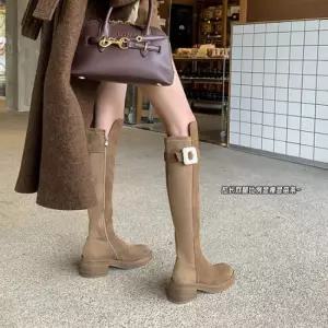 엘럽 여친 롱부츠 롱다리 스트레이트 라운드 네모 무릎부츠 프리미엄 패션부츠 원템5