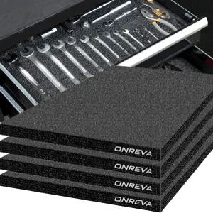 ONREVA 공구 상자 폼 22x18x1 인치 4팩 케이스용 인서트 하드 폴리에틸렌 보관 시트 섀도우 카이젠 정리