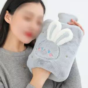 포근 따뜻한 주머니 보온 극세사 토끼 1리터 물휴대용겨울손난로 따끈따끈온수팩 핫팩물 용미니팩 용품팩