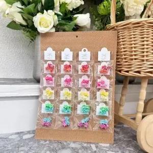 [반려] 4P 집게핀 반려견 파스텔꽃 강아지 20개 세트 머리핀