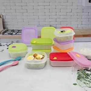 국산 실리콘 냉동 밥 보관용기 소분용기 밥팩-사각 냉동밥 보관용기