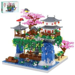 SAMYBLOCKS 3600PCS 마이크로 블록 복숭아꽃 연못 분재 트리 키트, 전통 건축 건물 블록, 14세 이상 또는 성인을 위한 정교한 체리 키트 선물